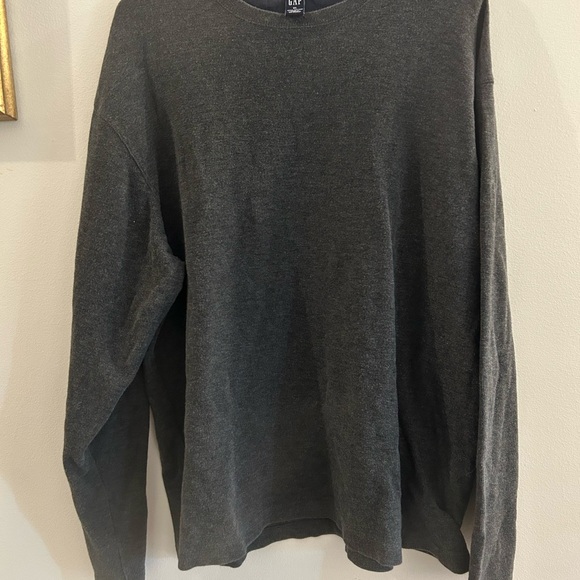 Gap Men's 100% Cotton Slub Sweater Charcoal Gray Size XL - Picture 2 of 4